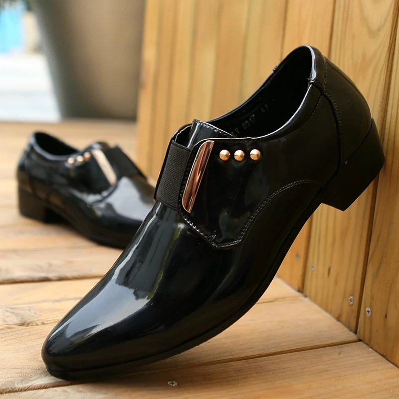 

New Men Leather Shoes Black Fashion Spring and Autumn British Pointed Business Leather Shoes 38-46 Men Shoes