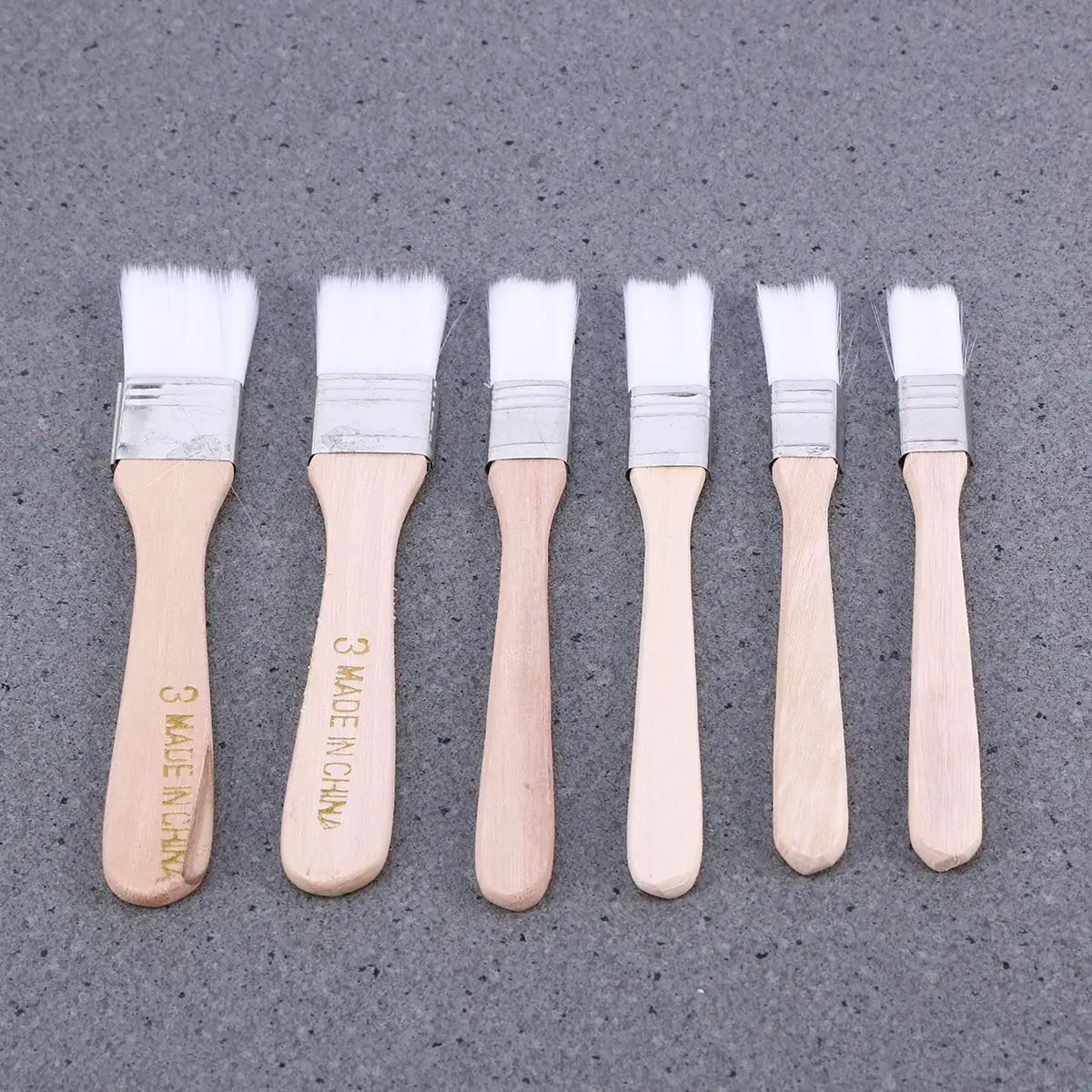 6Pc Chip Brushes Wooden Handle Wall Furniture Painting Brush For Stains Varnishes Glues Nylon Thickened Painting Chip Paint wall painting brush trimming paint brush
