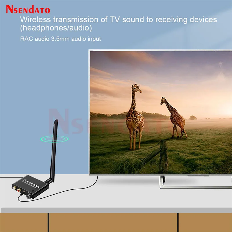 50M 2.4G/5.8G Wireless Wifi Audio Music Transmitter and Receiver With 3.5mm R/L RCA Wireless Audio adapter For DVD TV Computer