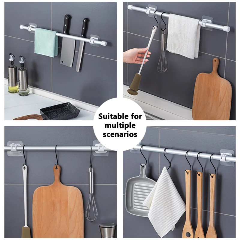 Seamless Adhesive Hooks Wall Mount Rack Strong Non-Marking Patch