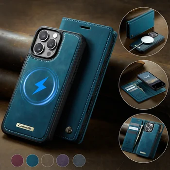 2 in 1 Detachable Magnetic Flip Leather Case For iPhone 16 17 Pro Max Air 15 14 13 12 11 Pro Max Plus Card Solt Wallet Cover 1