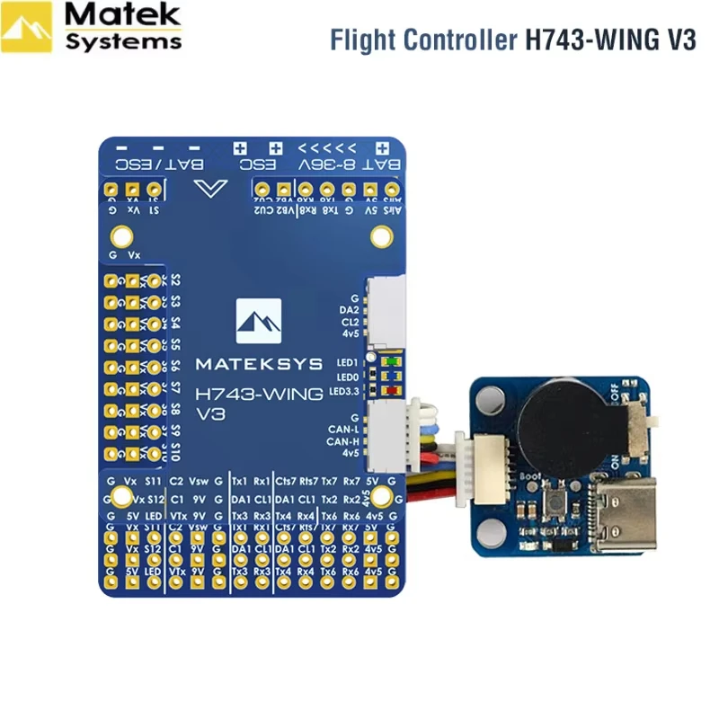 บอร์ดควบคุมโดรน MATEK H743-WING V3 พร้อม OSD