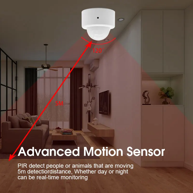 alarm siren EWelink Smart Zigbee 3.0 Human PIR Motion Sensor 120° Detection Angle Wireless Infrared Detector Smart Home Security Guard Alarm alarm button for elderly