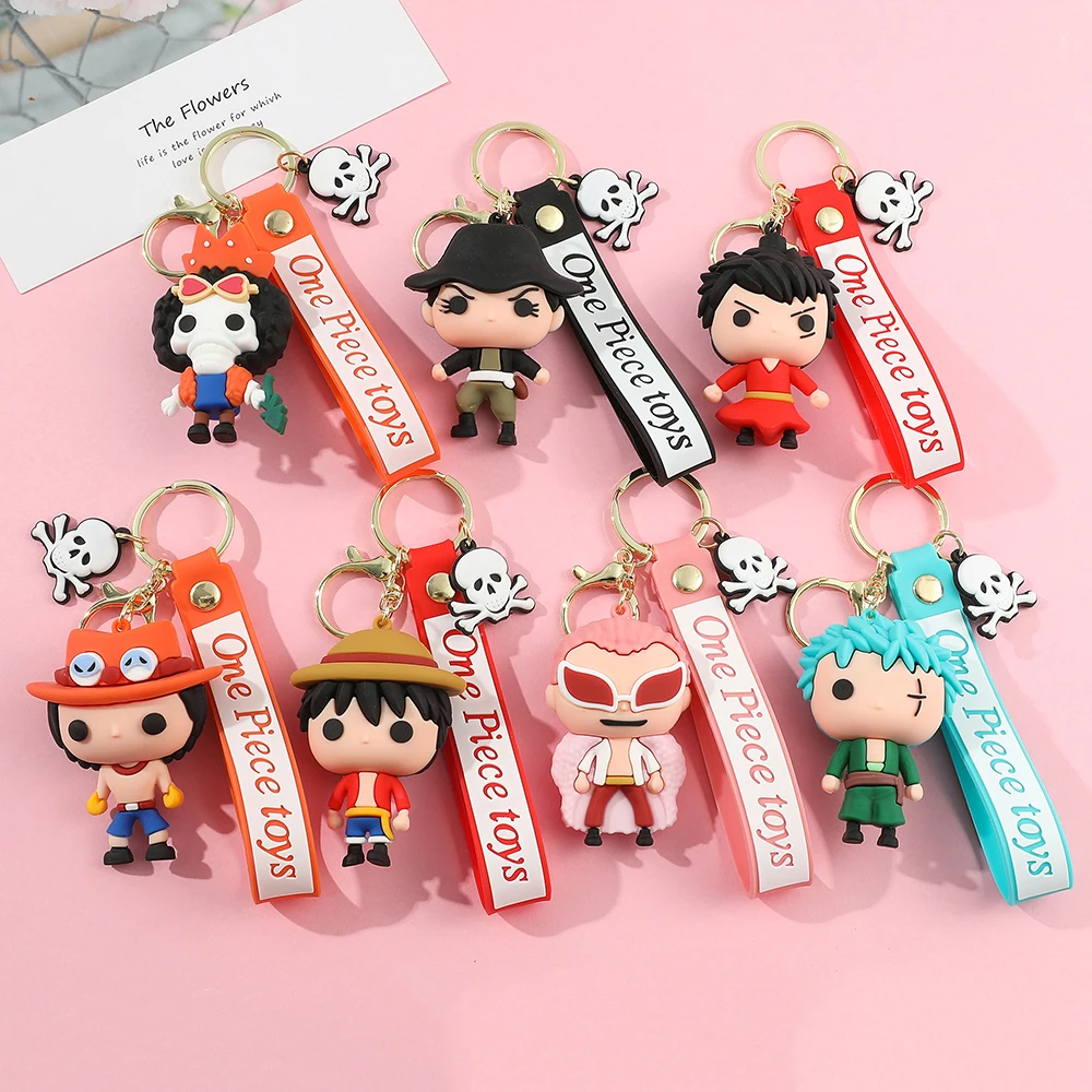 

Anime One Piece Keychain Luffy Zoro Portgas·D· Ace Key Chain Llaveros Porte Clé Keyring Doll Bag Charm Pendent Car Keychains