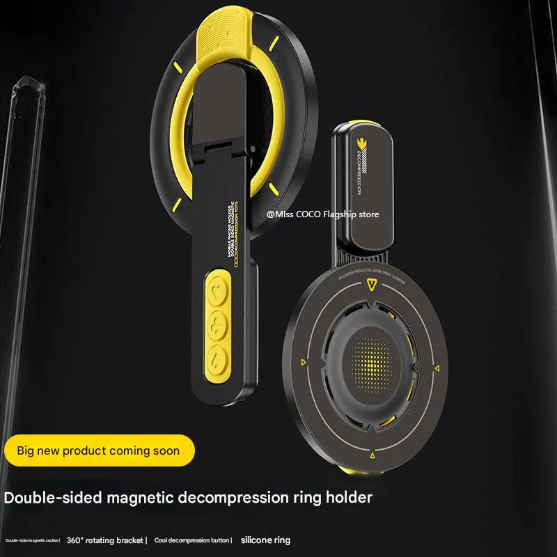 Versatile Magnetic Phone Grip and Stand with Double-Sided Adhesive