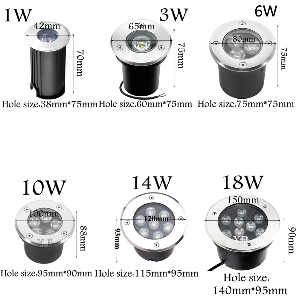 IP68 DC12V AC220V 110V 3W 5W 10W Waterproof LED Underground Light Outdoor Ground Garden Path Floor Buried Yard Spot Landscape garden decoration lamps