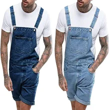 

Mens Jeans New Retro Mens Denim Shorts Holes One-piece Overalls Summer Fashion Men Rompers Boyfriend Jeans Plus Size Ropa Hombre