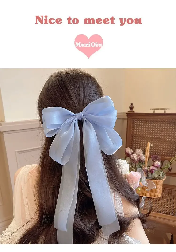 Koreanische Große Schleifen-Haarspangen Elegante Damen-Haarklammern Mädchen Mode-Kopfschmuck Mädchen-Haaraccessoires – Detail 1