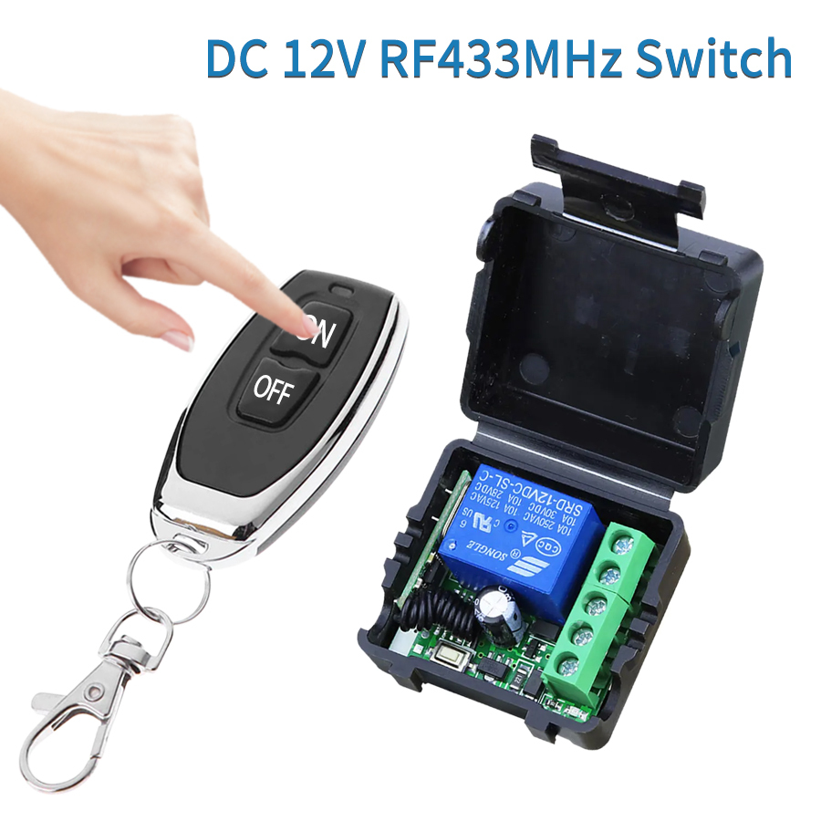 RF433Mhz Remote Controller Wireless Switch DC 12V 1CH 10A Relay Receiver 2CH Transmitter For LED Light Door Electromagnetic Lock