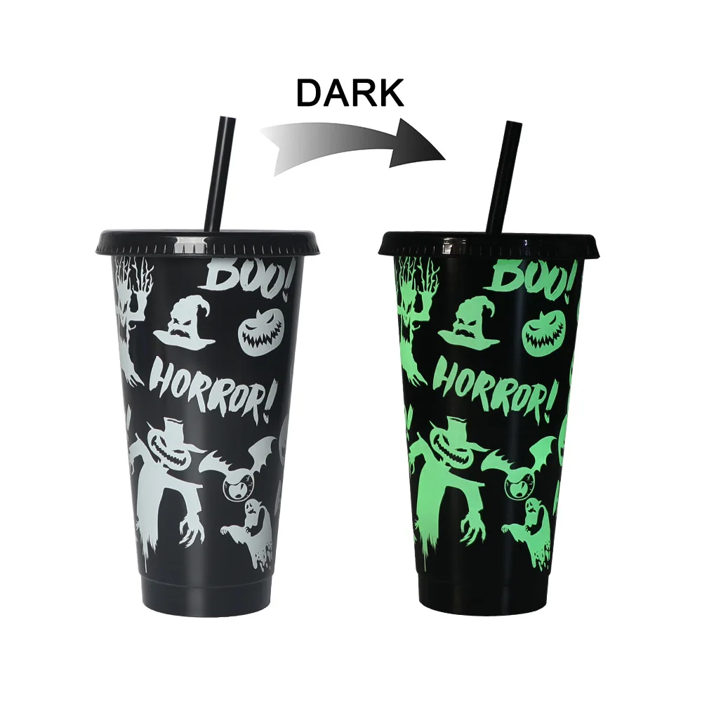 10 Pack 24oz Halloween Color Changing Cups with Lids and Straws, Plastic  Water Cup Bulk, Reusable Tumblers for Halloween Party - AliExpress