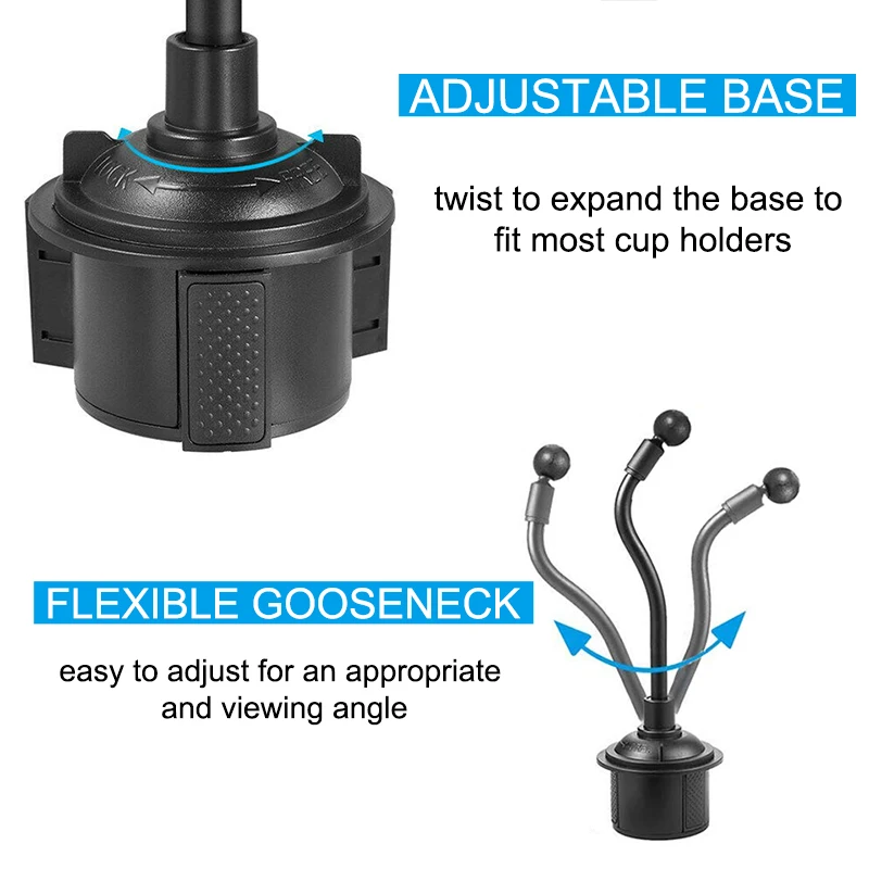 XMXCZKJ Magnetic Car Cup Holder Phone Mount Adjustable Gooseneck Cell Phone Holder for Most Smartphones for Iphone Xiaomi HuaWei