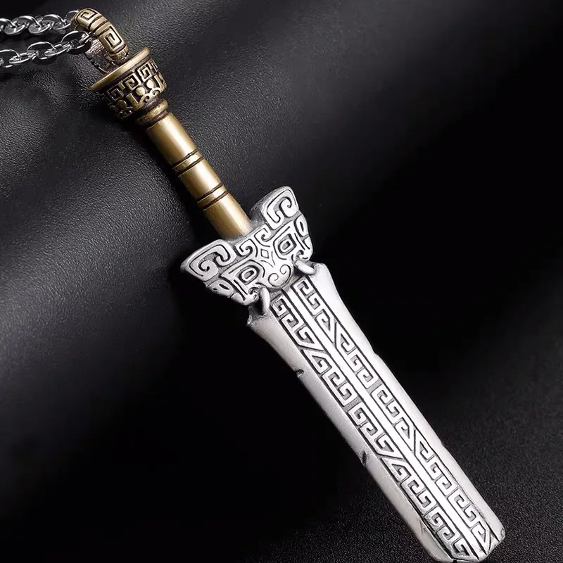 Personalità Tao Tie Warrior Collana Con Ciondolo A Spada Rotta Per Uomo Goth Punk Knife Collana A Catena Lunga Gioielli Per Feste