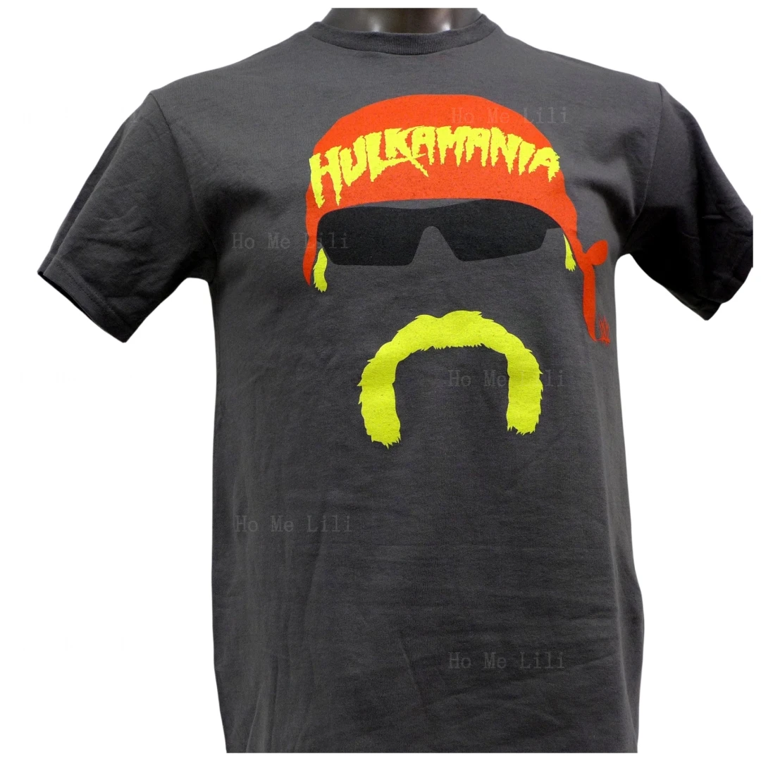 Hulkamania Face On Grey Luxury 100% Cotton Custom Mens Top T-Shirt Designer Tshirt Oversize