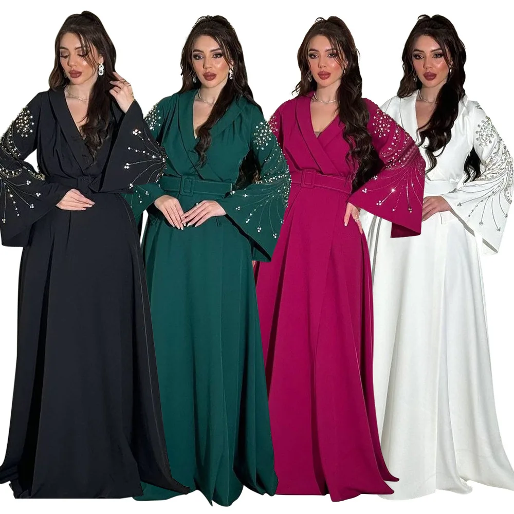 

Dubai Abaya for 2024 Diamond Muslim Women Long Maxi Dress Turkey Eid Party Kaftan Islam Arab Robe Caftan Femme Jalabiya Vestidos