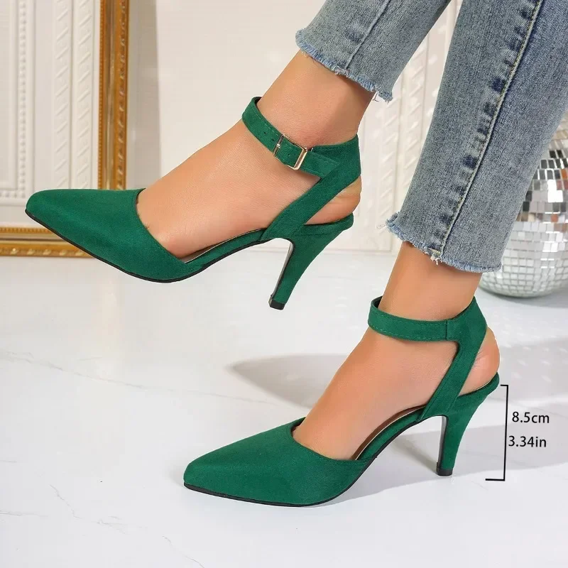 2024 Hot Selling High Heel Toe Sandals Women's Ankle Buckle Sandals Sexy High Heels Party Shoes Pointed Toe High Heels for Women 5