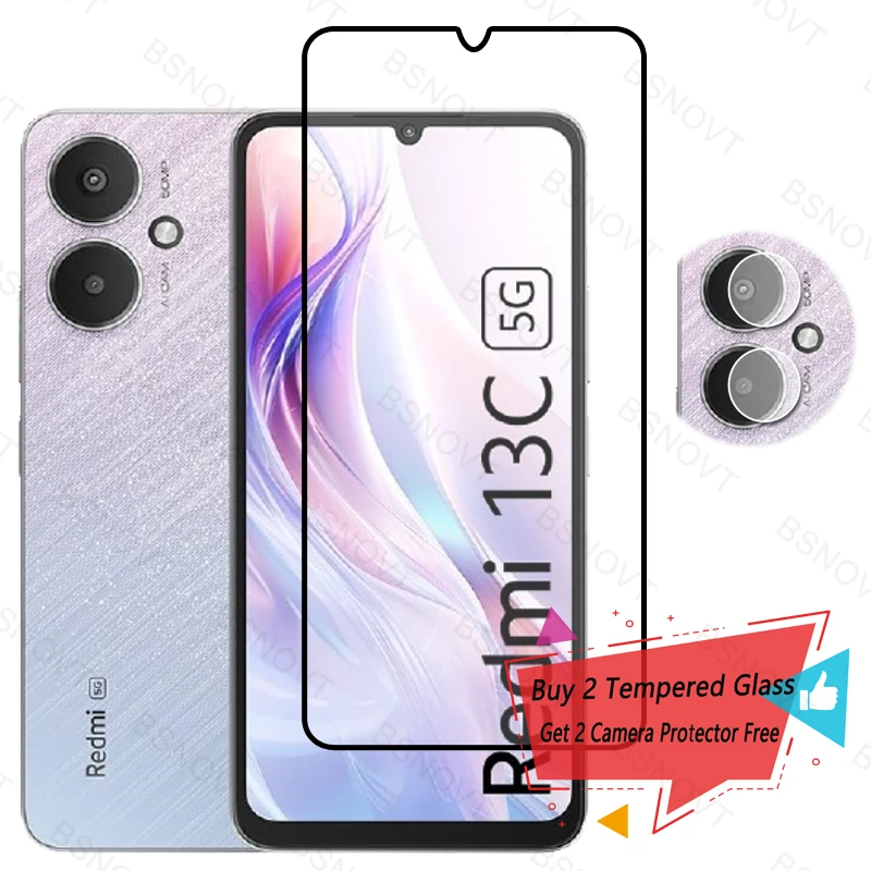 Vetro A Copertura Totale Per Xiaomi Redmi 13C 5G Proteggi Schermo In Vetro Temperato Per Redmi 13C 5G Glass Per Redmi 13C 13 C 5G Camera Len