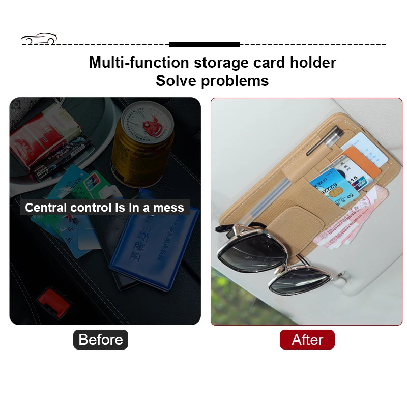 car visor storage bag Car Sun Visor Storage Bag Car Glasses Clip Car Interior Supplies 12.5*15CM Business Card Holder Bill Holder