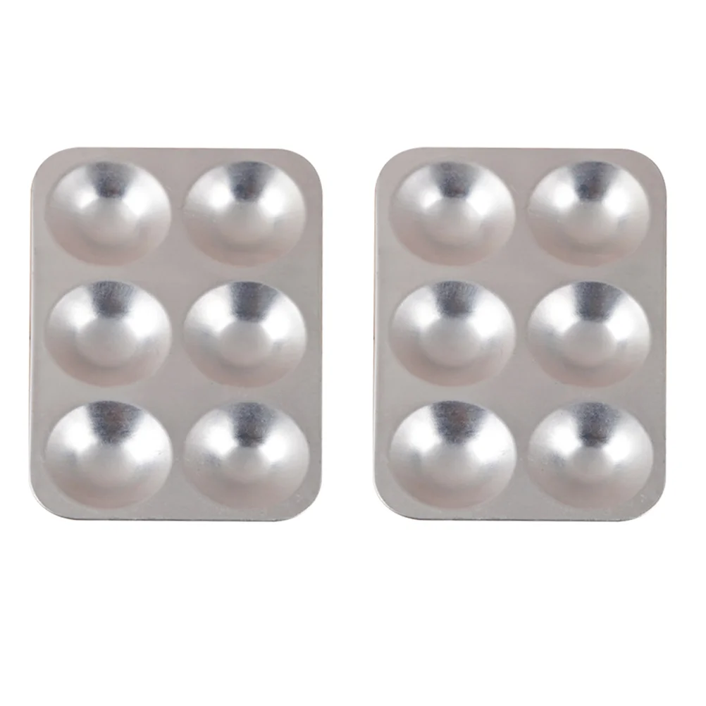 

2 Pcs Aluminum Palette Pigment Pallet Stainless Steel Mixing Board Painting Tray