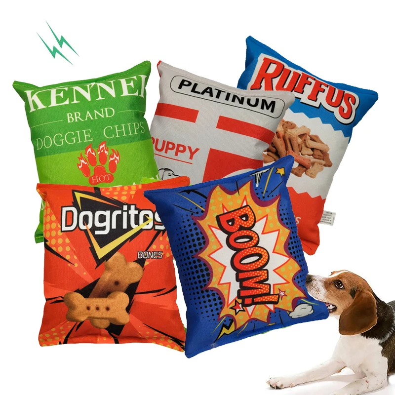 FunnyPotatoChipDogToysInteractiveChewToyforSmallMediumDogs