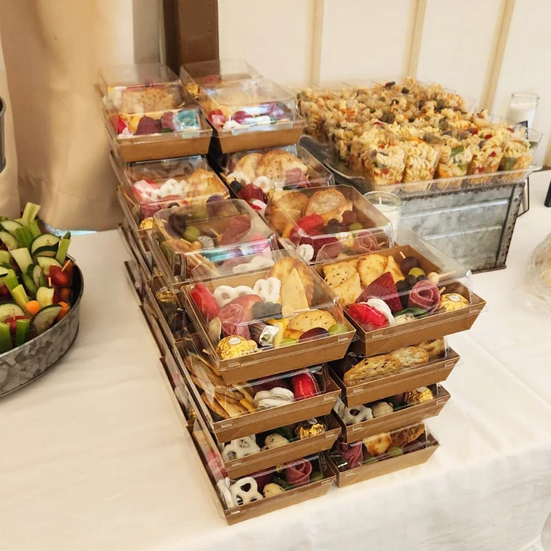 5Pcs White Kraft Paper Square Cake Boxes with Clear Window, Portable Bakery Gift Boxes ... - SKU KPCB2027 - UGI Packaging