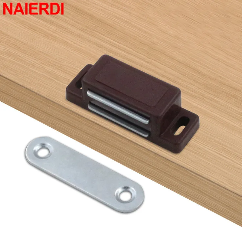10 Pieces Plastic Cabinet Magnet Latch Black Magnetic ABS Cabinet Catches For Cupboards Drawers and Shutters