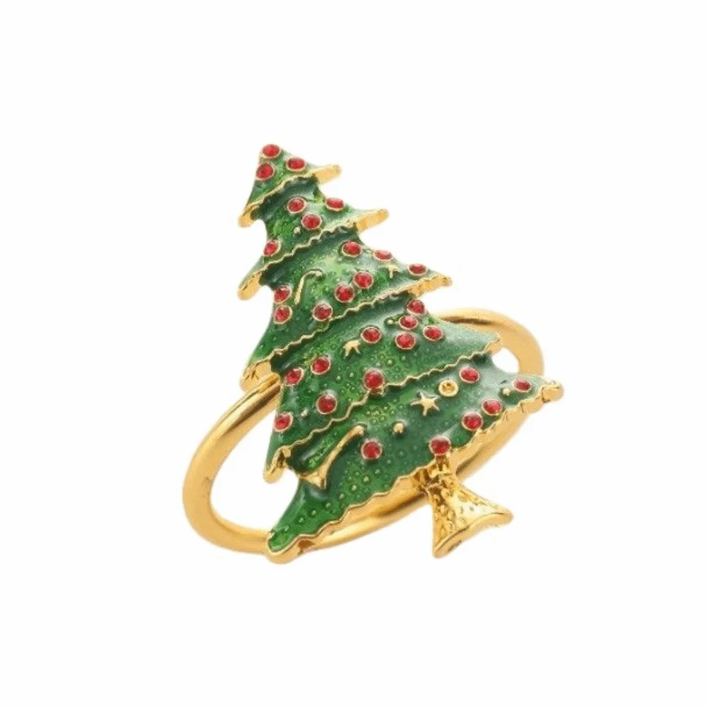 Metal Gold Napkin Ring Elk Garland Holder Christmas Decor