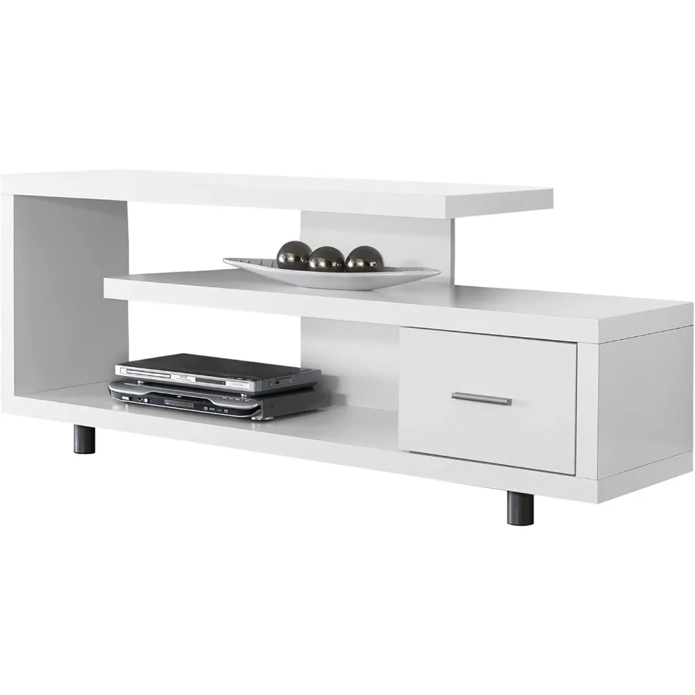 TV Stand with 1 Drawer, 60"W, White