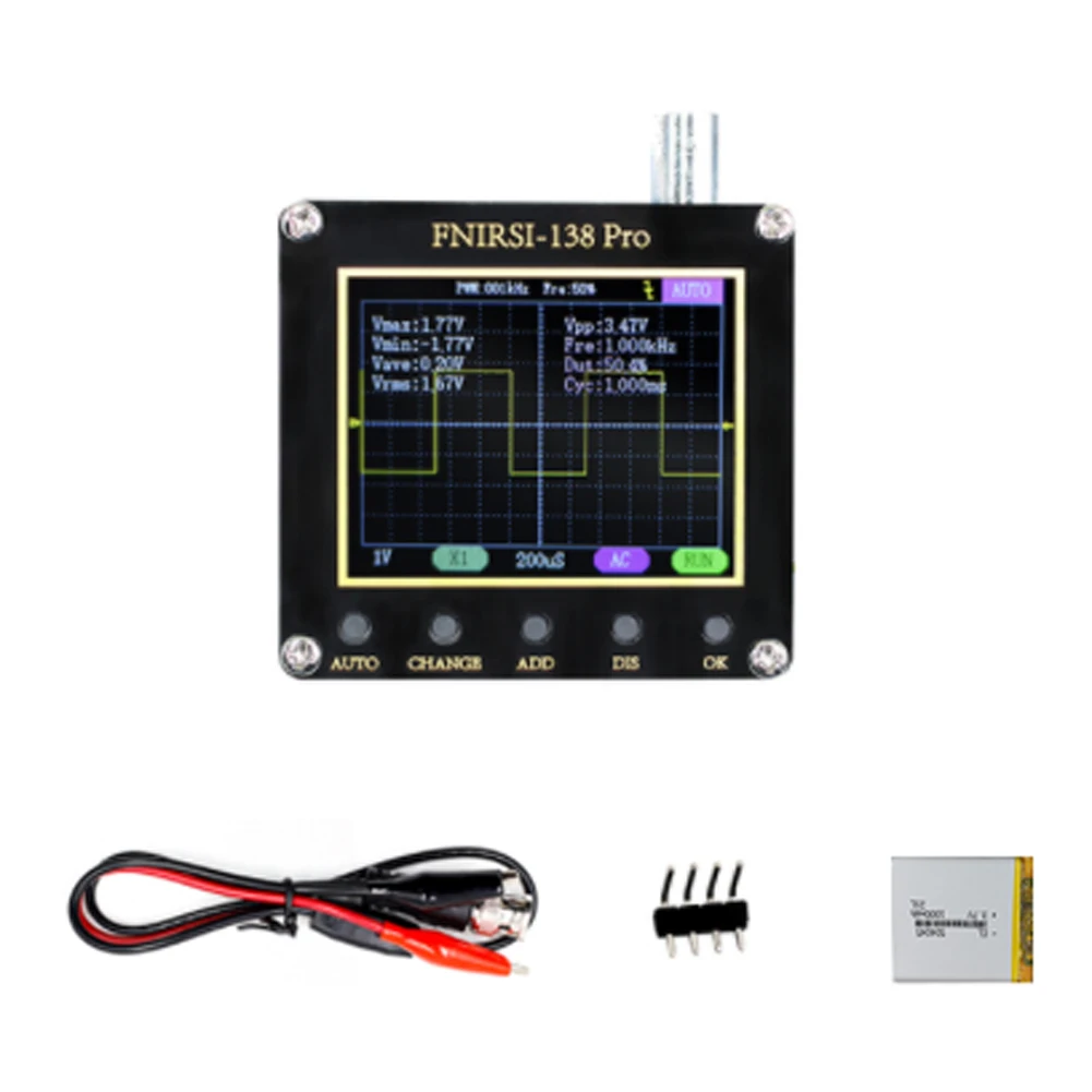 FNIRSI-138 PRO Digital Handheld Pocket Oscilloscope 2.5MSa/s 200KHz Analog Bandwidth Support AUTO,80KHz PWM And Firmware Update audio oscilloscope