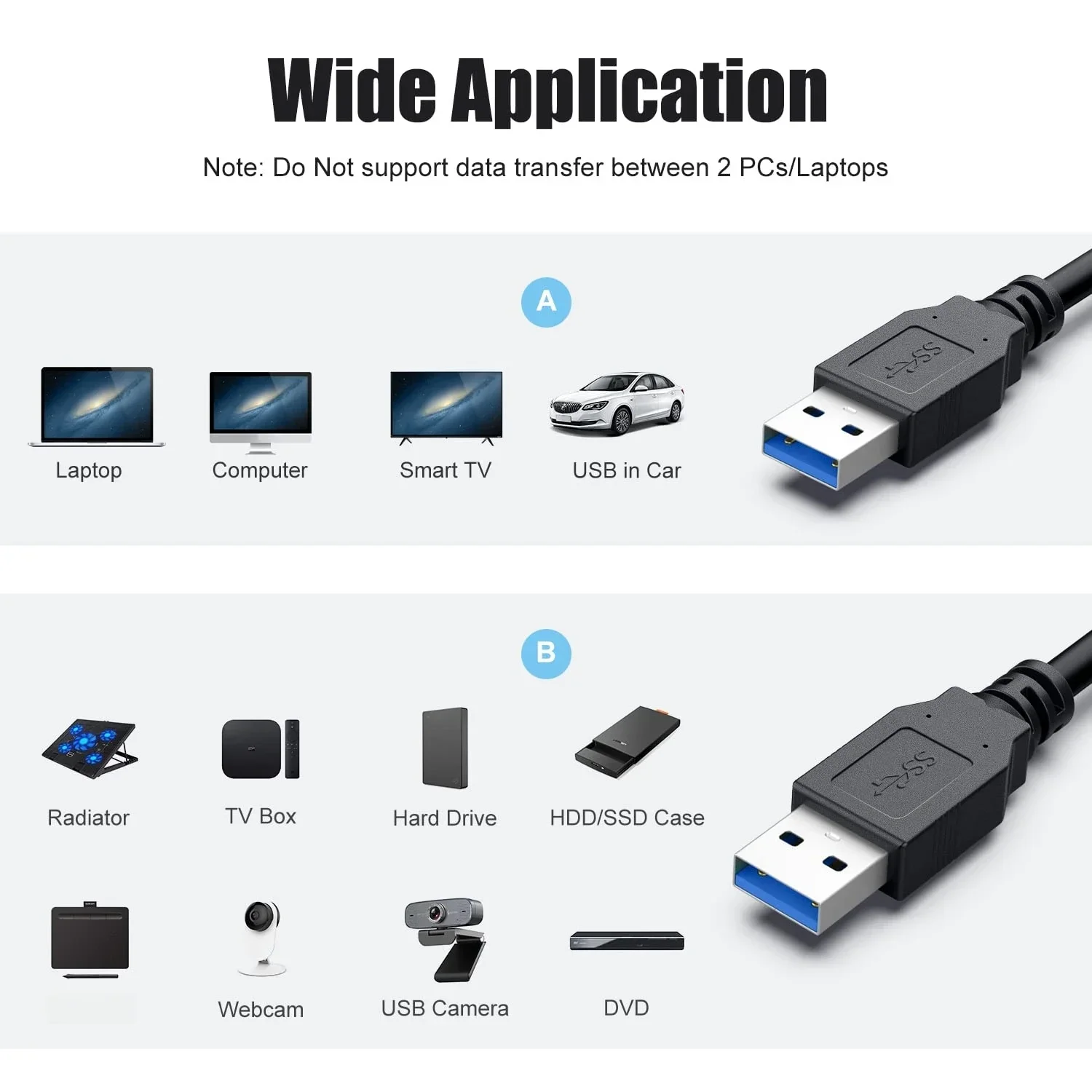High-Speed USB 3.0 Male-to-Male Extension Cable