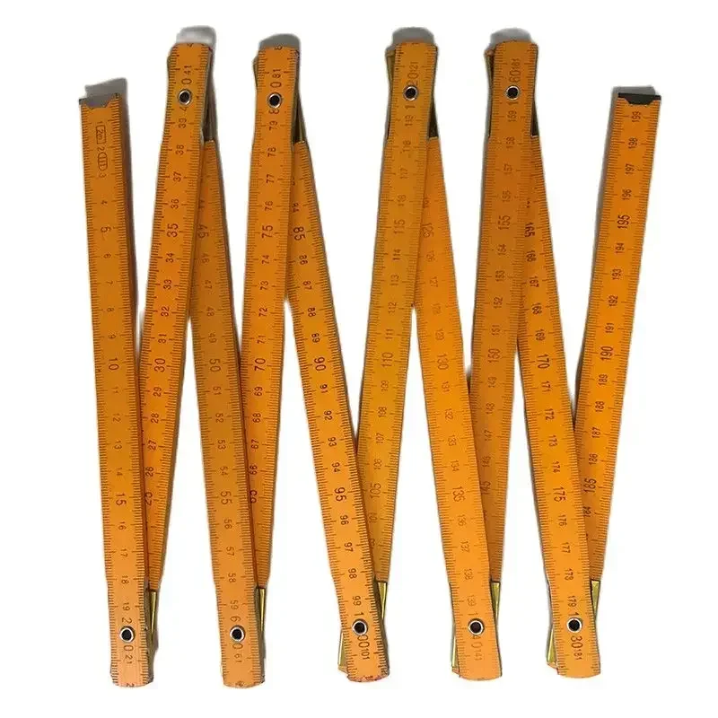 Folding Wood Rulers Measuring Sticks 2 Meter Wooden Foldable Ruler Yardstick Measuring Rule for Woodwork DIY Craft Carpenter 2