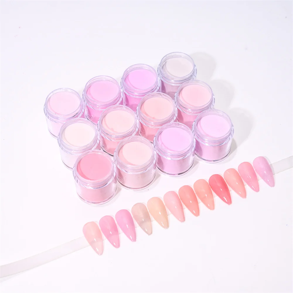 10g Acrylic Powder For Nails Art Polymer Tips Pink Nude Crystal Dust Nails Professional Extension/Engraving Acrylic Powder