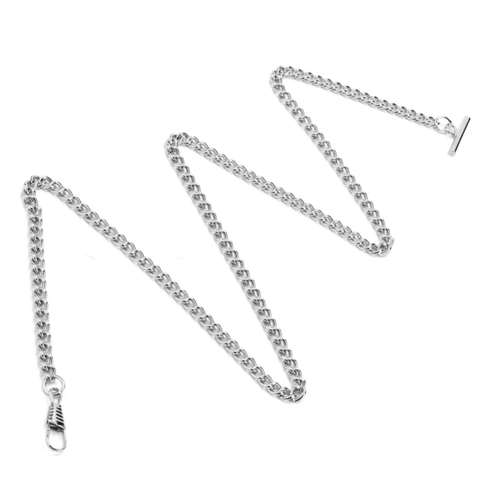 Elegant Vintage Gold-Plated Pocket Watch T-Bar Chain - 65cm