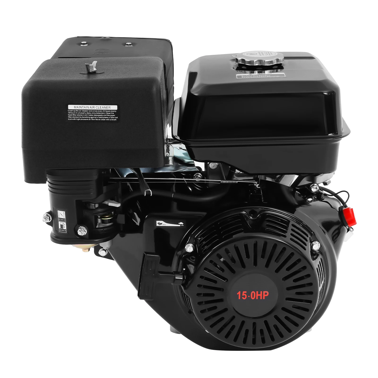 Dfmyhked 15HP 420cc Gasoline Engine, 4-Stroke OHV Horizontal Shaft Motor, 9700W Go Kart Engine With Recoil Start For Lawnmowers, Pumps, Generators