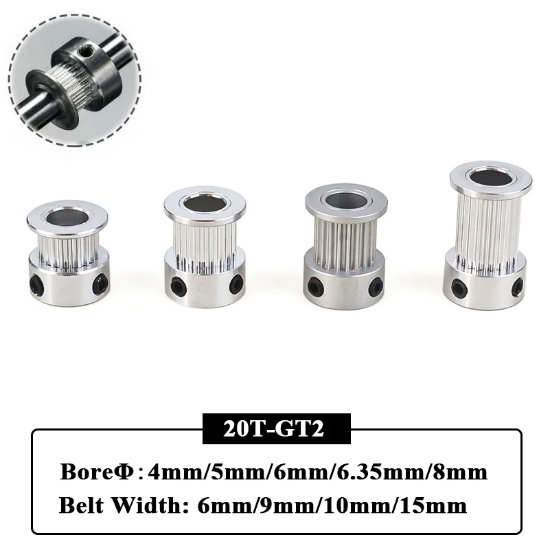 Piuluvor® GT2 Katrol 10 mm, GT2 Katrol Aluminium Tandeloze Spanrol 20 Tanden 5 mm Boring Voor 3D-printer 10 mm Breedte GT2 Distributieriem (Pak van Piuluvor® GT2 Katrol 10 mm, GT2 Katrol Aluminium Tandeloze Spanrol 20 Tanden 5 mm Boring Voor 3D-printer 10 mm Breedte GT2 Distributieriem (Pak van