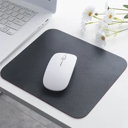 Compact Non - Slip Waterproof Leather Mouse Pad - Easy to Clean and Scratch Resistant (Black)