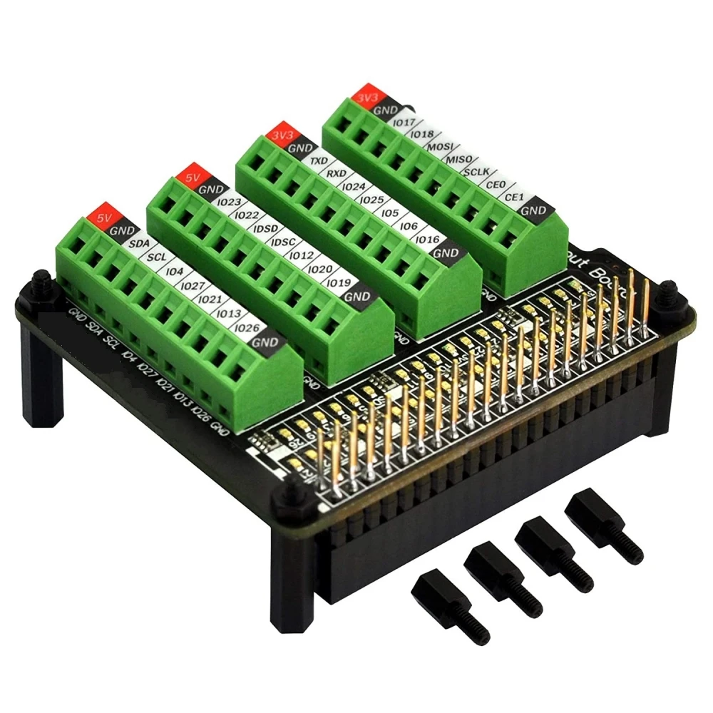 rpi gpio status led e bloco terminal 03