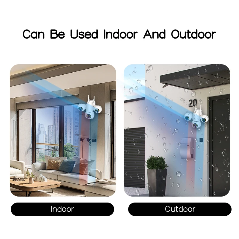 15MP HD IP Wifi Ai Tracking Security Alarm Two-way Audio CCTV Video Security Cam Camera PTZ Three screens Three lens Color Night 3