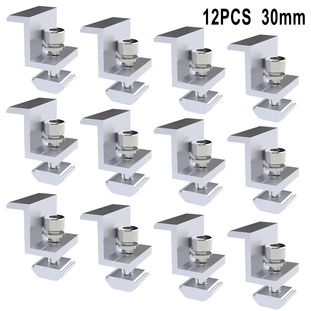 1/4Pcs Solar End Clamp Adjustable Solar Panel Bracket Clamp Wide Photovoltaic Support For Panel System