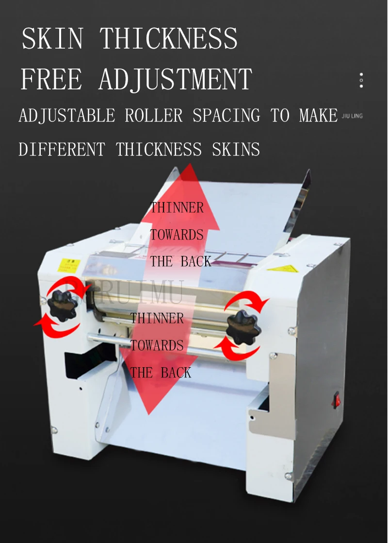Description Picture 5 of item110/220V Electric Dough Roller Stainless Steel Desktop Pasta Kneading Dumpling Maker Noodle Press Machine Noodle Machine
