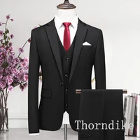 2020 New Arrival Morning suit Wedding Suits For Men Best man's Three Peices Suits (Jacket+Pants+vest) Custom made Black Suits 1