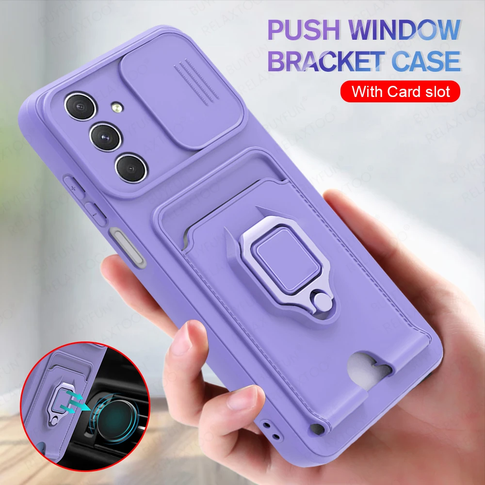 Per Samsung A54 5G Push Window Obiettivo Della Fotocamera Custodia Protettiva Sumsung Galaxy A14 4G A34 A 54 34 5G Supporto Magnetico Anello Tpu Soft 