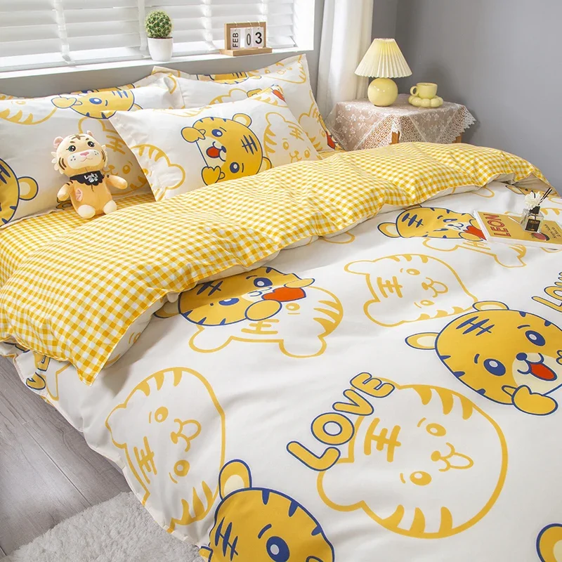 

Односпальный пододеяльник с мультяшными животными тигром, детское и взрослое одеяло, удобное мягкое постельное белье King, Queen, Twin, пододеяльник
