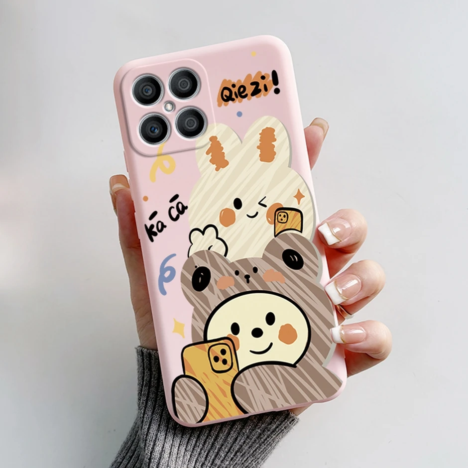Exquisite Cartoon Painted Liquid Silicone Phone Case in Bumper Design
