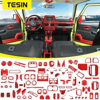 TESIN Rosso Decorazione di Interni Auto Copertura Adesivi Trim per Suzuki Jimny JB64 JB74 2019 2020 2021 2022 2023 2024 Up Accessori