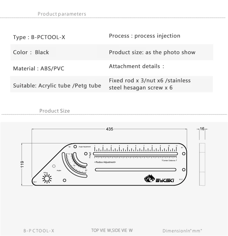 Bykski Multi-ângulo Acrílico Pmma Petg Rígido Tubo de Dobra Molde Computador Resfriamento de Água - Imagem 3