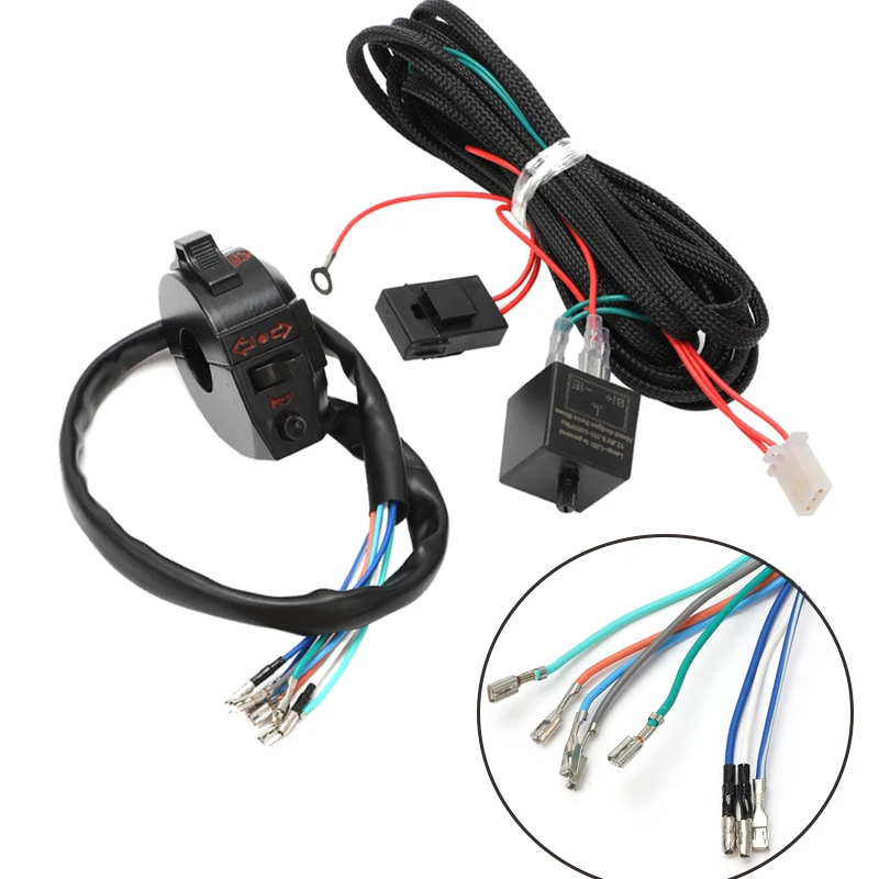 MOTORCYCLE INDICATOR WIRING LOOM HARNESS KIT 12 VOLT NO INDICATORS UNIVERSAL motorcycle light motorcycle led lights motorcycle turn signal lights motorcycle turn signal