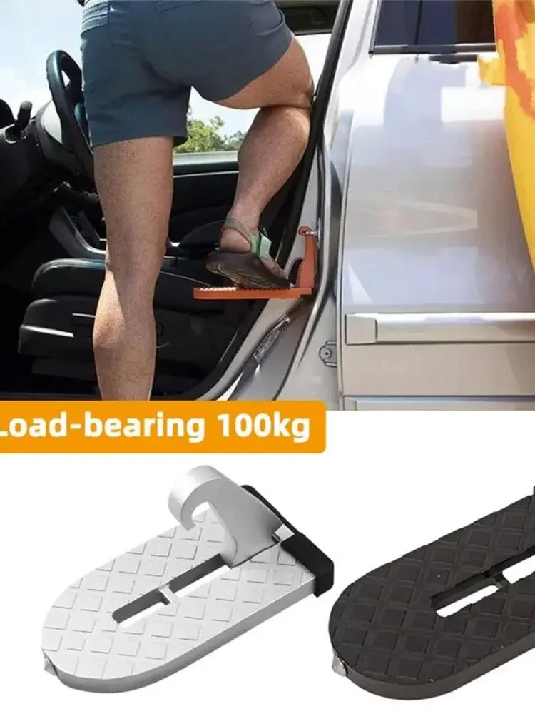 Auto assist pedal Door Car Roof Rack Step Universal Latch Hook Auxiliary Walking Car Foot Pedal Aluminium Alloy Safety Hammer car accessories car pedals car roof rack step
