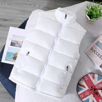 White Vest Jacket Men Slim Fit Stand Collar Sleeveless Puffer Jackets Spring Autumn Casual Waistcoat Men Warm Coat 2022 Trends