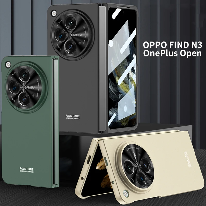 Per Oneplus Open Phone Case Armor Antiurto Ultrasottile Matte Pc 360 Full Tempered Glass Screen Protector Cover Per Oppo Find N3