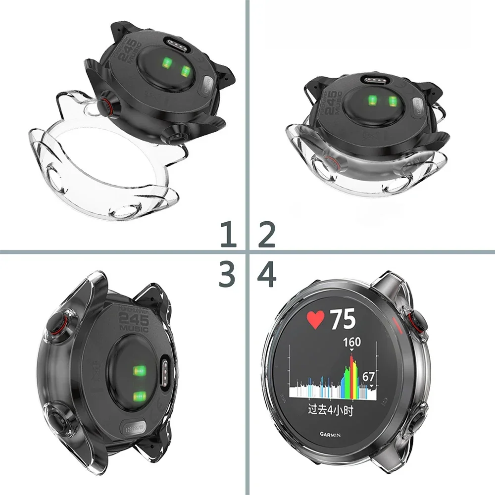 Transparent TPU Protective Smart Watch Case and Silicone Bumper Cover